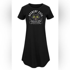 Black Scaredy Cats T-shirt Dress 1X